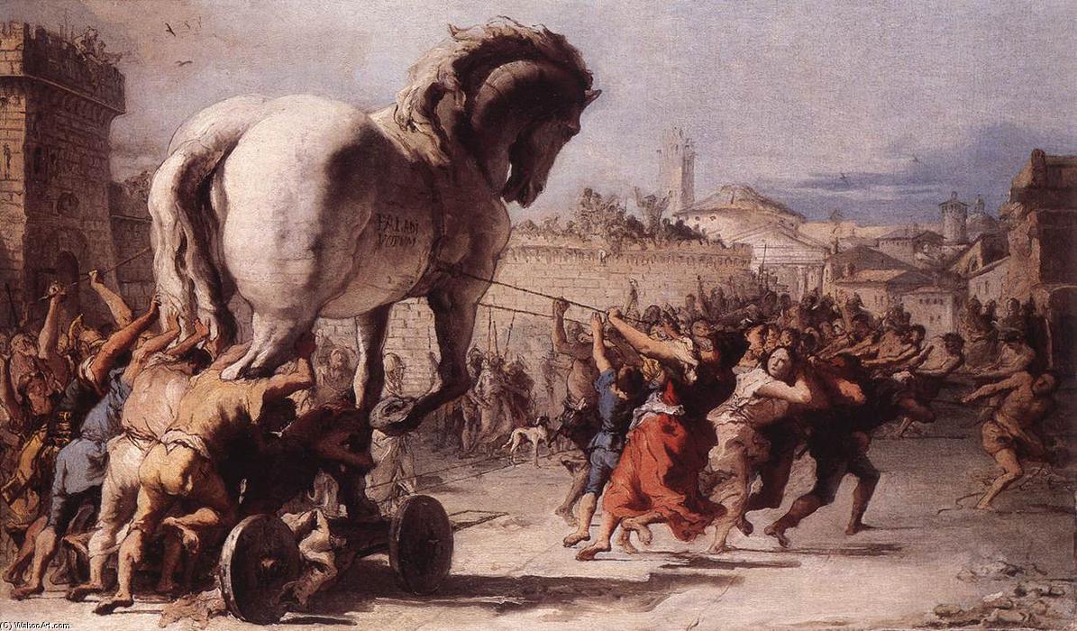 Giovanni Domenico Tiepolo - La processione del cavallo di Troia